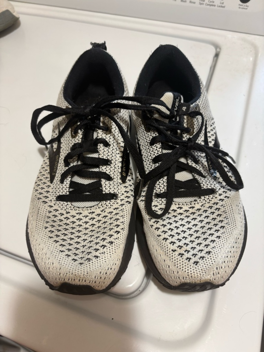 Women’s Brooks  Black and White Knit Running Sneakers